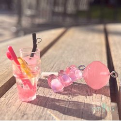 Lollipop-Anhnger, Kunststoff, Mix Farben, 48x15mm, 4 Stck