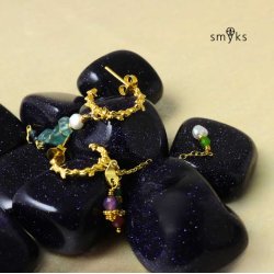 Ohrstecker, vergoldetes Silber, uneben, rund mit geschlossene se, 15 mm, 2 Stk