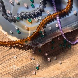 Celestial Kristall, ganzer Strang, Bikone, facettiert rosa, 4x4 mm, 110 Stk.