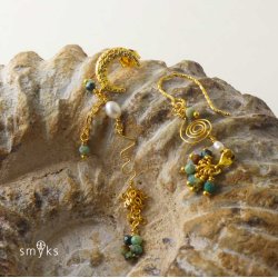 Ohrhaken mit se, gedrehter Draht, vergoldetes Silber, 20x13x0,8 mm, 2 Stk