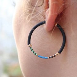 Gummischnur, hohl, schwarz, 4 mm, 1 m