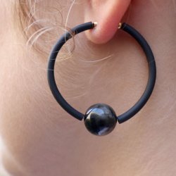 Gummischnur, hohl, schwarz, 4 mm, 1 m