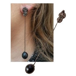 Anh&auml;nger, uneben, rund, gl&auml;nzend, mit 1 Loch, Sterlingsilber, 2 Stk