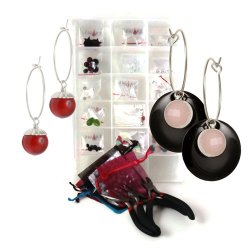 Anf&auml;nger-Set, Perlen f&uuml;r versilberte Ohrringe, alles was Sie brauchen