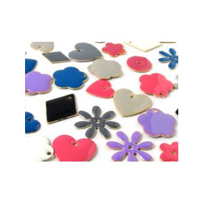 Enamel pendants - golden rim