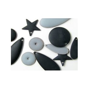 Matte/frosted enamelled pendants