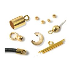Glue-in ends & snap lock clasps, golden