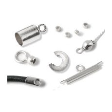 Glue-in ends & cord tips, silver