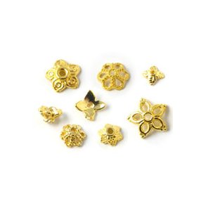 Perlenschalen & Bead Caps - goldfarben