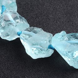 Aquamarin, gef&auml;rbter Quarz, Nuggets, roh, ca. 25x20x15 mm, 4 Stk