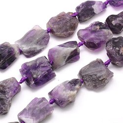 Amethyst, Strang, Nuggets, roh, Perle, ca. 25x15x10 mm, ca. 15 Stk