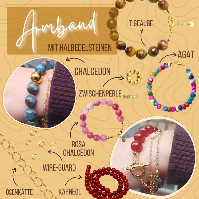 DIY Armband mit perlen aus halbedelstein