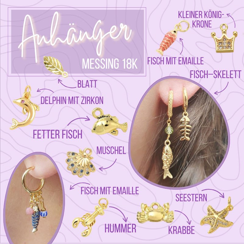 Schmuckteile aus 18 Karat vergoldetem Messing