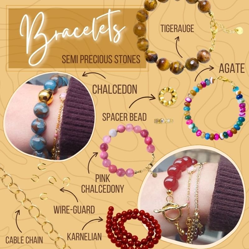 DIY Bracelets with semi precious stone beads