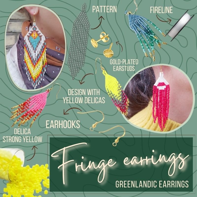 DIY Fringe earrings - Greenland style