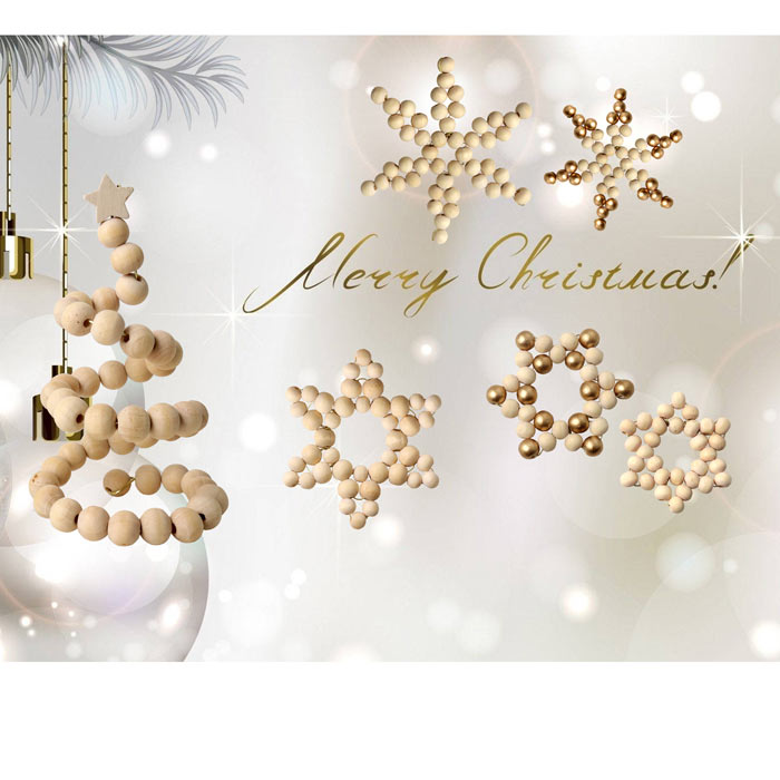 Kinderprojekt mit Holzperlen: DIY-Weihnachtsdekoration