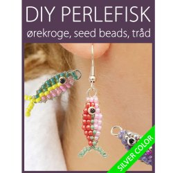 DIY jewellery set, SILVER version, everything you need, bead fish with seed beads.