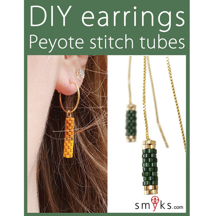 Diy Smykkesæt, Peyote-stitch Tubes Med Delica Perler Og Smykkedele. Helsinki - Sand Og Rød til Smykkefremstilling