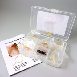 DIY Jewelry set, gold plated 925-silver wrap-earrings with beads, all-you-need in a box
