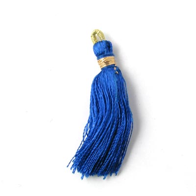 20PCS Dark Blue Silky Tassels - 3cm Handmade Jewelry Making Supplies For Craft Projects