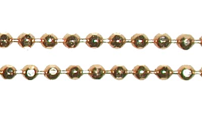 Kugelkette, vergoldetes Silber, facettiert, 1,8 mm. 20 cm