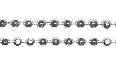 Kugelkette, Sterlingsilber, facettiert, 1,8 mm. 50 cm