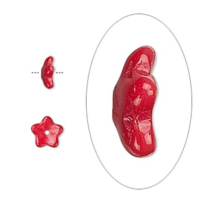 Glasperlen, rot, 7x3 mm, 10 Stk.