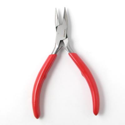 Spitzzange für Schmuckherstellung, rot, Edelstahl, rot, Länge 13 cm, 1 Stk.