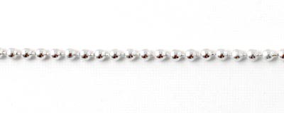 Kugelkette, versilbertes Messing, 2 mm, 1 m.