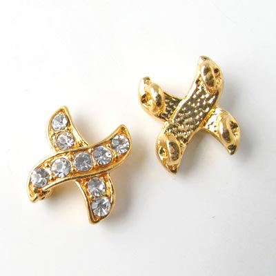 Perle, goldene Kristall X m X, 15x12mm, 1 Stk