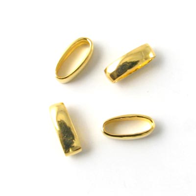 Bandring, oval, blank, vergoldetes Silber, Loch 8x3mm, 2 Stk.