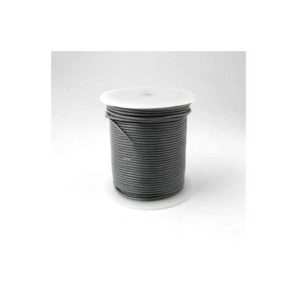 Leather cord, grey, 0.8mm, 50 (complete reel)