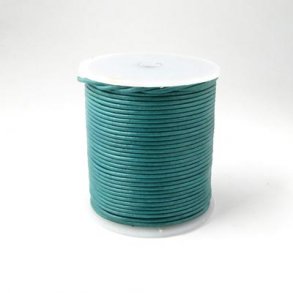 Ldersnor, metallic blgrn, 2 mm, 50m (hel rulle)