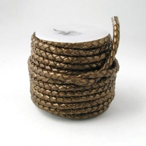 Brown and bronze leather cord