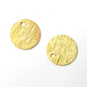 Vergoldetes Silber, rustikal, Mnzen, mit Loch an der Kante, 15 mm, 2 Stk