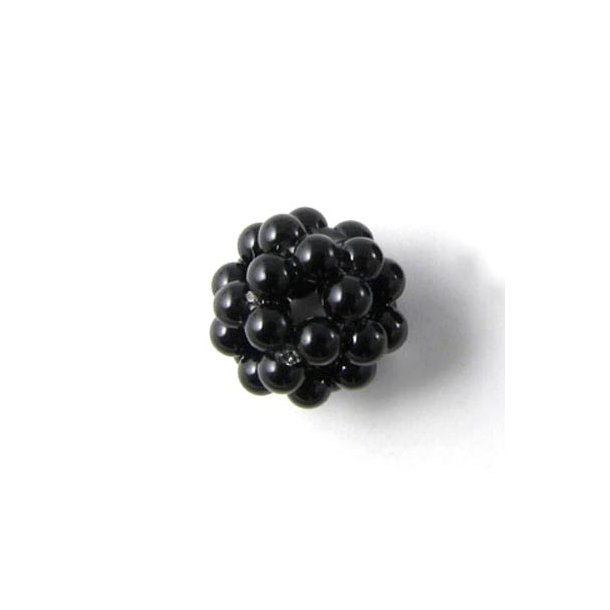 Berry, black agate, 18mm, 1pc.