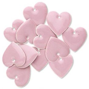 Emaille-Anhänger, rosa Herz, 16x16 mm