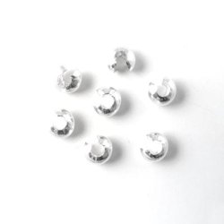 Crimp Bead Cover 3mm Sterling Silver (4-Pcs)