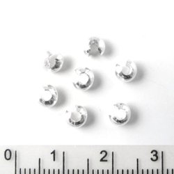 Crimp-Bead, Knotenverstecker, Sterlingsilber, 4 mm, 4 Stk.