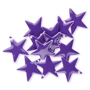 Emaille-Sterne, dunkellila, versilberter Rand, 17 mm, 2 Stk.