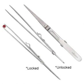 Pinzette aus rostfreiem Stahl, mit Verschließmechanismus, 1 Stk.