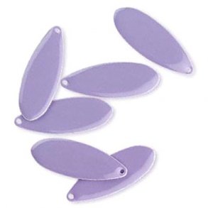 Emalje vedhng, lyslilla drbe, 36x13mm, 2 stk.