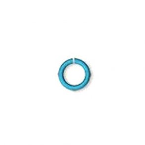 Aluminium jump rings turquoise, 5/3.5mm, 100pcs