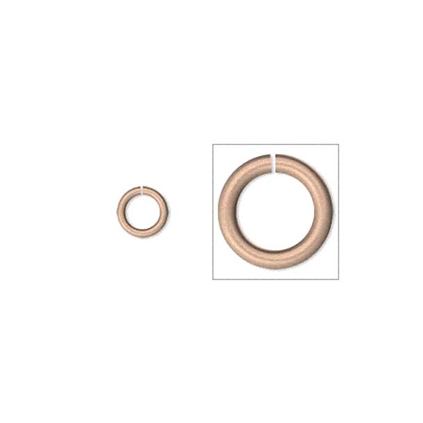 Aluminium jump rings, copper, 6/4mm, 100pcs