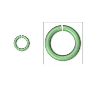 Aluminium jump rings, green, 6/4mm, 100pcs