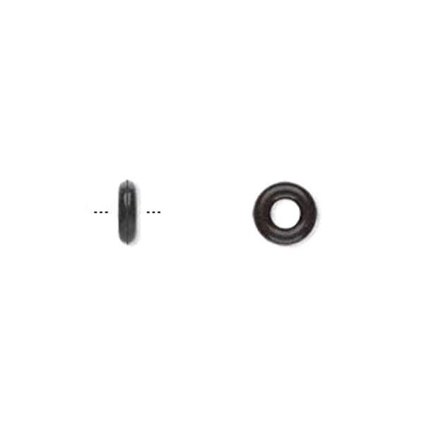 Rubber O-ring, black, 7/3mm, small portion, fits 6mm thick cord, 20pcs.