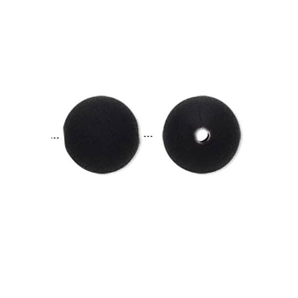 Gummierte runde Perlen, schwarz, 14 mm, 4 Stk.