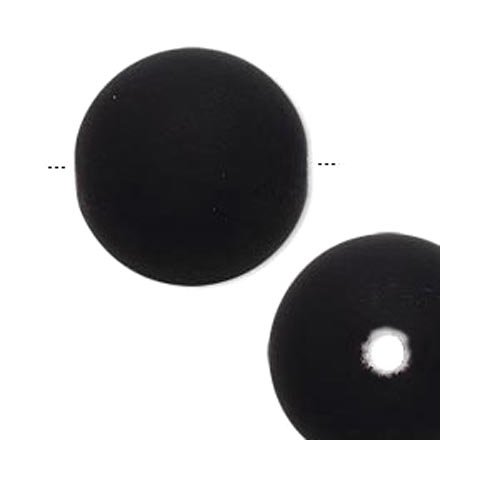 Gummibelagt rund perle, sort, 26 mm, 2 stk