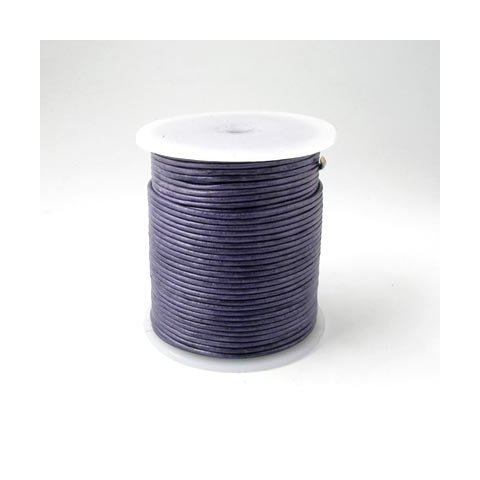 L&aelig;dersnor, m&oslash;rk lilla, 5 mm, 25 m (hel rulle)