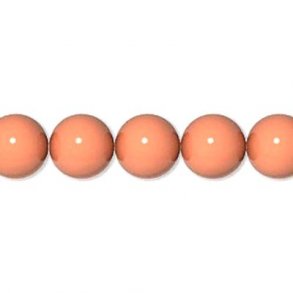 Swarovski-Kristall, korallfarben, rund, 10 mm, 4 Stk.